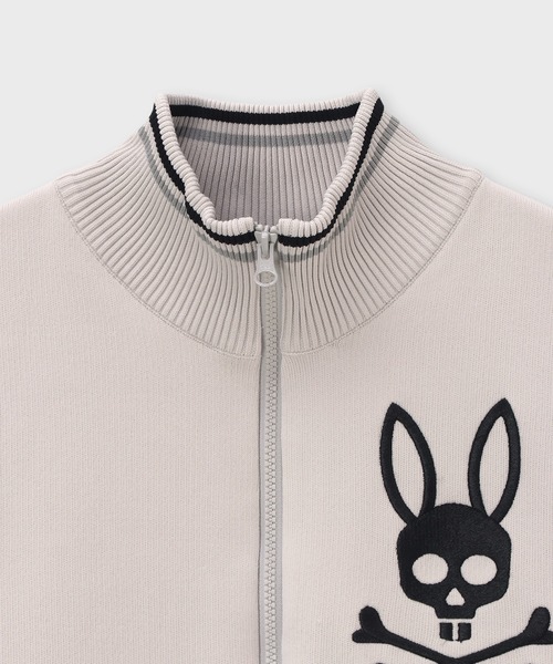 Psycho Bunny（サイコバニー）の「[GOLF] グラフィックバック刺繍 ジップニットカーディガン（ニット/セーター・メンズ・ライトグレー/ブラック/ネイビー・LARGE/X-LARGE/MEDIUM）」の16枚目の写真