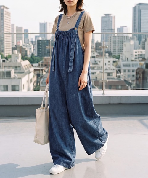 STYLE DELI（スタイルデリ）の「【DELI by】ヴィンテージライクデニムサロペット（Tサイズ）（サロペット/オーバーオール・レディース・ブルー・LARGE/TALL）」の9枚目の写真