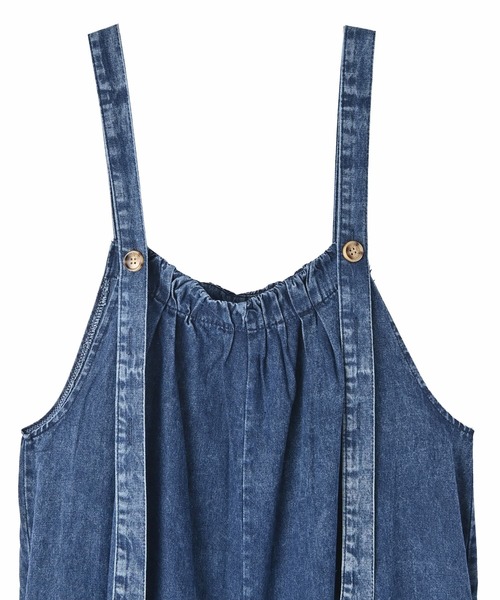 STYLE DELI（スタイルデリ）の「【DELI by】ヴィンテージライクデニムサロペット（Tサイズ）（サロペット/オーバーオール・レディース・ブルー・LARGE/TALL）」の3枚目の写真