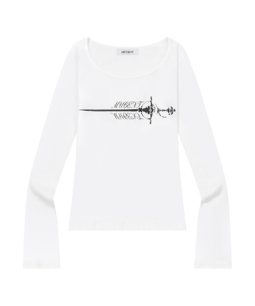 MUCENT(ムセント)の「レイピアクロスロングスリーブTシャツ(2カラー)(Tシャツ/カットソー・レディース・ホワイト/ブラック・FREE)」の2枚目の写真