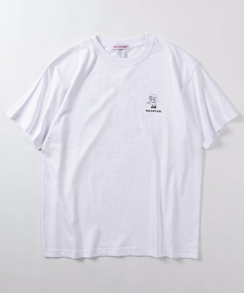 Red Cap Girl(レッドキャプガール)の「【70】【RCG/レッドキャップガール】グラフィック バックプリント Tシャツ/デフォルメプリント/フロントワンポイント/キャラクター/ユニセックス/レディース/メンズ(Tシャツ/カットソー・メンズ・グリーン/グレー/ブラック/ホワイト/ピンク・M/L)」の6枚目の写真