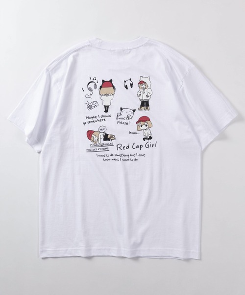 Red Cap Girl(レッドキャプガール)の「【70】【RCG/レッドキャップガール】グラフィック バックプリント Tシャツ/デフォルメプリント/フロントワンポイント/キャラクター/ユニセックス/レディース/メンズ(Tシャツ/カットソー・メンズ・グリーン/グレー/ブラック/ホワイト/ピンク・M/L)」の7枚目の写真