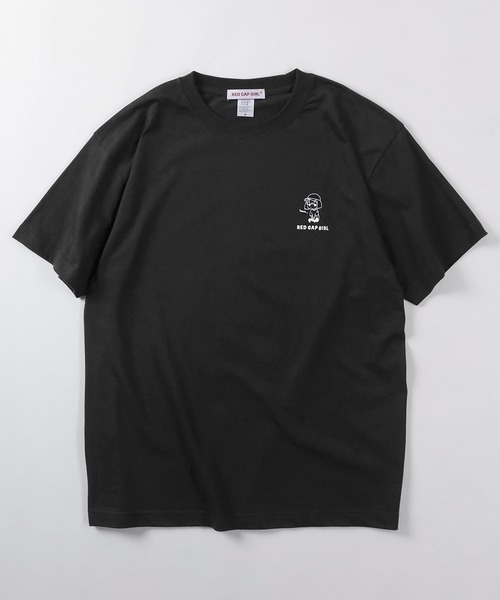 Red Cap Girl(レッドキャプガール)の「【70】【RCG/レッドキャップガール】グラフィック バックプリント Tシャツ/デフォルメプリント/フロントワンポイント/キャラクター/ユニセックス/レディース/メンズ(Tシャツ/カットソー・メンズ・グリーン/グレー/ブラック/ホワイト/ピンク・M/L)」の8枚目の写真