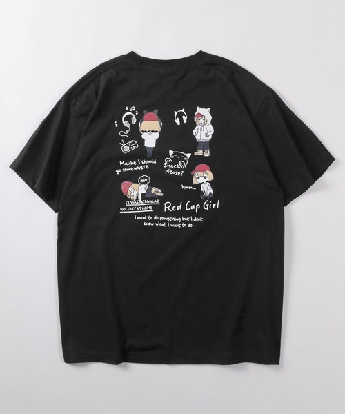 Red Cap Girl(レッドキャプガール)の「【70】【RCG/レッドキャップガール】グラフィック バックプリント Tシャツ/デフォルメプリント/フロントワンポイント/キャラクター/ユニセックス/レディース/メンズ(Tシャツ/カットソー・メンズ・グリーン/グレー/ブラック/ホワイト/ピンク・M/L)」の9枚目の写真