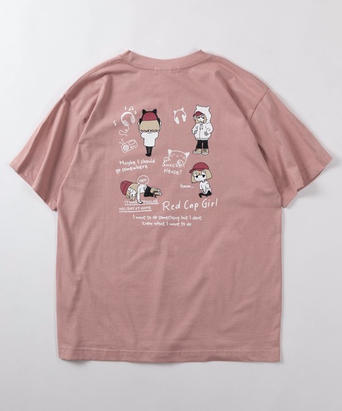 Red Cap Girl(レッドキャプガール)の「【70】【RCG/レッドキャップガール】グラフィック バックプリント Tシャツ/デフォルメプリント/フロントワンポイント/キャラクター/ユニセックス/レディース/メンズ(Tシャツ/カットソー・メンズ・グリーン/グレー/ブラック/ホワイト/ピンク・M/L)」の13枚目の写真