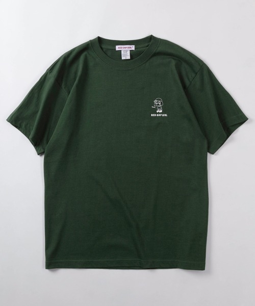 Red Cap Girl(レッドキャプガール)の「【70】【RCG/レッドキャップガール】グラフィック バックプリント Tシャツ/デフォルメプリント/フロントワンポイント/キャラクター/ユニセックス/レディース/メンズ(Tシャツ/カットソー・メンズ・グリーン/グレー/ブラック/ホワイト/ピンク・M/L)」の10枚目の写真
