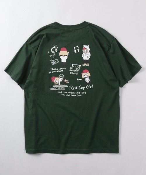 Red Cap Girl(レッドキャプガール)の「【70】【RCG/レッドキャップガール】グラフィック バックプリント Tシャツ/デフォルメプリント/フロントワンポイント/キャラクター/ユニセックス/レディース/メンズ(Tシャツ/カットソー・メンズ・グリーン/グレー/ブラック/ホワイト/ピンク・M/L)」の11枚目の写真