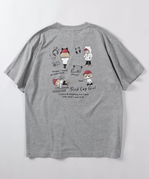 Red Cap Girl(レッドキャプガール)の「【70】【RCG/レッドキャップガール】グラフィック バックプリント Tシャツ/デフォルメプリント/フロントワンポイント/キャラクター/ユニセックス/レディース/メンズ(Tシャツ/カットソー・メンズ・グリーン/グレー/ブラック/ホワイト/ピンク・M/L)」の15枚目の写真