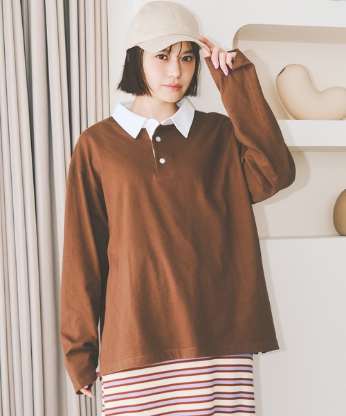 COLORME(カラーミー)の「【野崎智子着用】ポロシャツ(ユニセックス)(ポロシャツ・レディース・ブラウン/ブラック系その他・FREE)」の22枚目の写真
