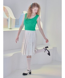 Ribbon slit pleated skirt / リボンスリットプリーツスカート
