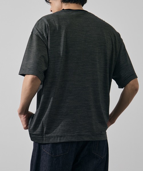 KANEMASA PHIL.(カネマサフィル)の「【KANEMASA PHIL./カネマサフィル】32G Wool Stripe SS Tee(Tシャツ/カットソー・メンズ・ベージュ/ブラック・L/M)」の5枚目の写真