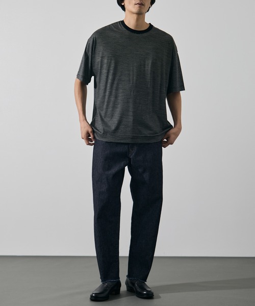 KANEMASA PHIL.(カネマサフィル)の「【KANEMASA PHIL./カネマサフィル】32G Wool Stripe SS Tee(Tシャツ/カットソー・メンズ・ベージュ/ブラック・L/M)」の6枚目の写真