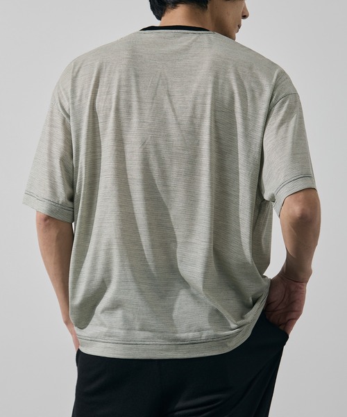 KANEMASA PHIL.(カネマサフィル)の「【KANEMASA PHIL./カネマサフィル】32G Wool Stripe SS Tee(Tシャツ/カットソー・メンズ・ベージュ/ブラック・L/M)」の13枚目の写真