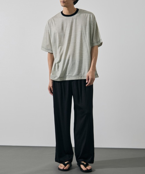 KANEMASA PHIL.(カネマサフィル)の「【KANEMASA PHIL./カネマサフィル】32G Wool Stripe SS Tee(Tシャツ/カットソー・メンズ・ベージュ/ブラック・L/M)」の14枚目の写真