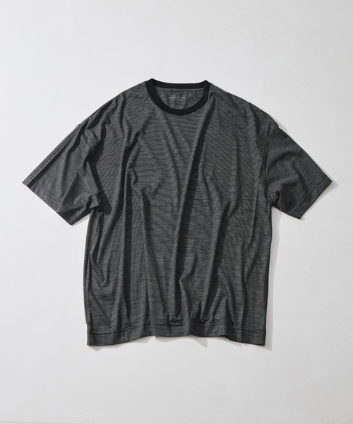 KANEMASA PHIL.(カネマサフィル)の「【KANEMASA PHIL./カネマサフィル】32G Wool Stripe SS Tee(Tシャツ/カットソー・メンズ・ベージュ/ブラック・L/M)」の7枚目の写真