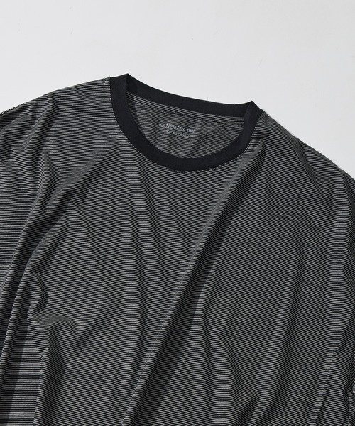 KANEMASA PHIL.(カネマサフィル)の「【KANEMASA PHIL./カネマサフィル】32G Wool Stripe SS Tee(Tシャツ/カットソー・メンズ・ベージュ/ブラック・L/M)」の8枚目の写真