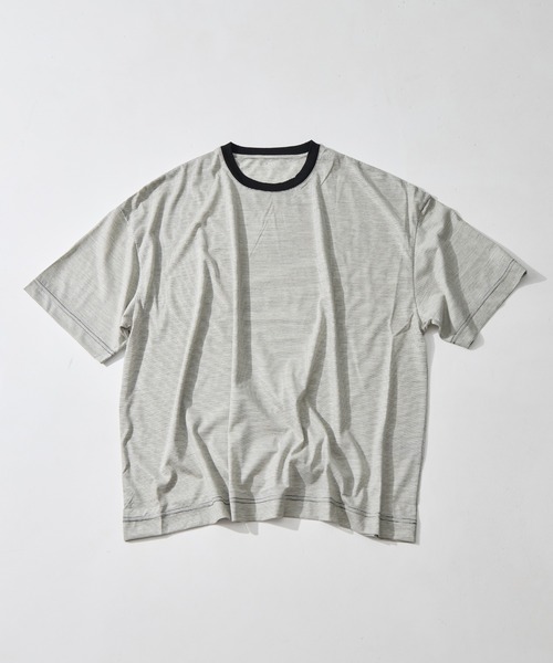 KANEMASA PHIL.(カネマサフィル)の「【KANEMASA PHIL./カネマサフィル】32G Wool Stripe SS Tee(Tシャツ/カットソー・メンズ・ベージュ/ブラック・L/M)」の15枚目の写真