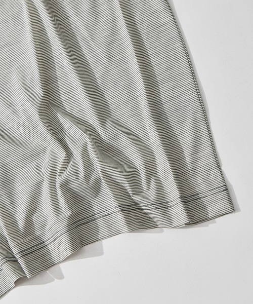 KANEMASA PHIL.(カネマサフィル)の「【KANEMASA PHIL./カネマサフィル】32G Wool Stripe SS Tee(Tシャツ/カットソー・メンズ・ベージュ/ブラック・L/M)」の18枚目の写真