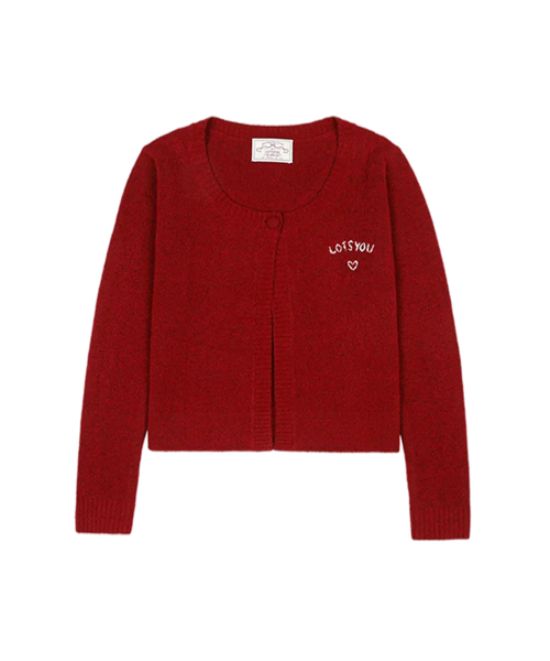 LOTSYOU(ロッツユー)の「lotsyou_Zoe Knit Cardigan Red(ニット/セーター・レディース・その他・OS)」の1枚目の写真