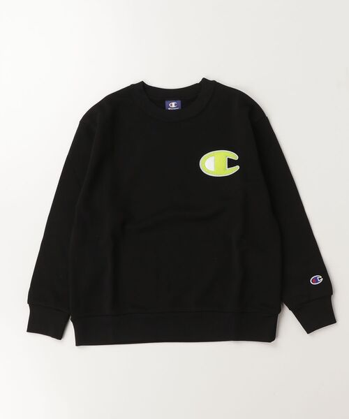 Champion(チャンピオン)の「【Champion/チャンピオン】キッズ スポーツ クルーネックスウェットシャツ(スウェット・キッズ・ブラック・130/140/150/160)」の1枚目の写真