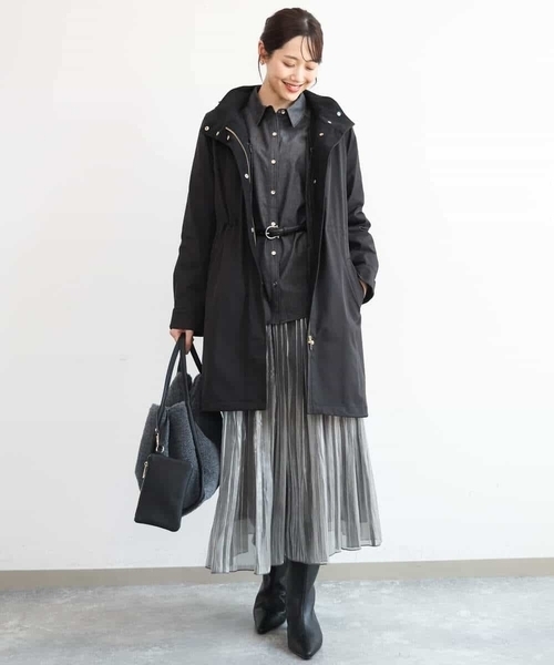 MK MICHEL KLEIN（エムケーミッシェルクラン）の「[洗える]ボウタイ付きデニムライクシャツブラウス（シャツ/ブラウス・レディース・ライトブルー/ブラック・38）」の19枚目の写真
