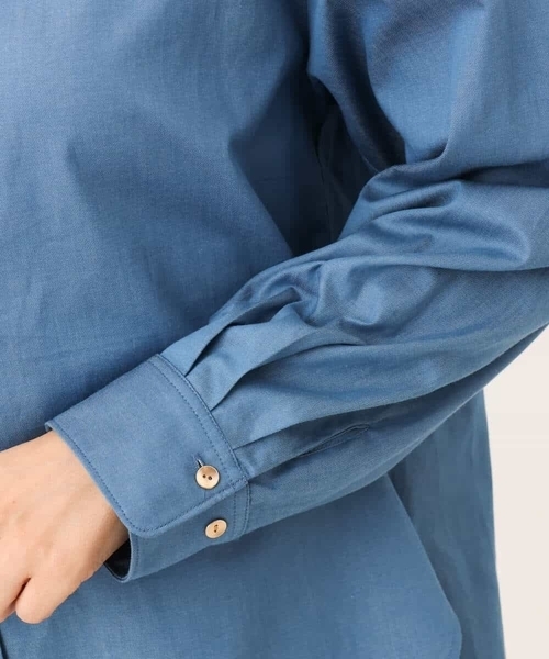 MK MICHEL KLEIN（エムケーミッシェルクラン）の「[洗える]ボウタイ付きデニムライクシャツブラウス（シャツ/ブラウス・レディース・ライトブルー/ブラック・38）」の9枚目の写真