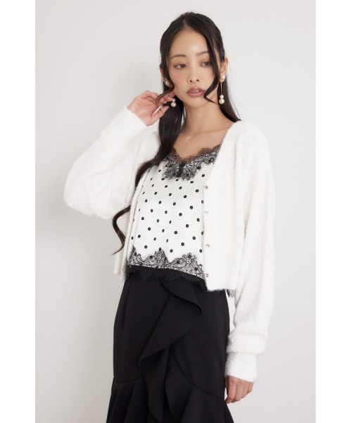 rienda(リエンダ)の「ミニフラッフィーニットカーディガン 秋服(カーディガン/ボレロ・レディース・ホワイト/ピンク/ブルー・FREE)」の7枚目の写真
