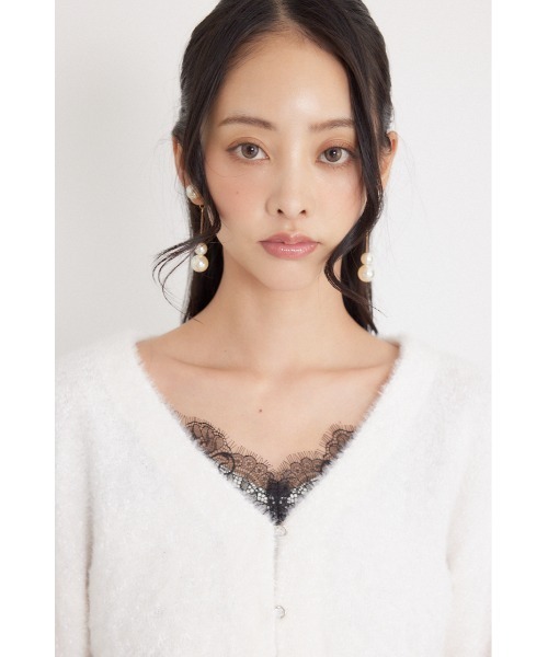 rienda(リエンダ)の「ミニフラッフィーニットカーディガン 秋服(カーディガン/ボレロ・レディース・ホワイト/ピンク/ブルー・FREE)」の12枚目の写真