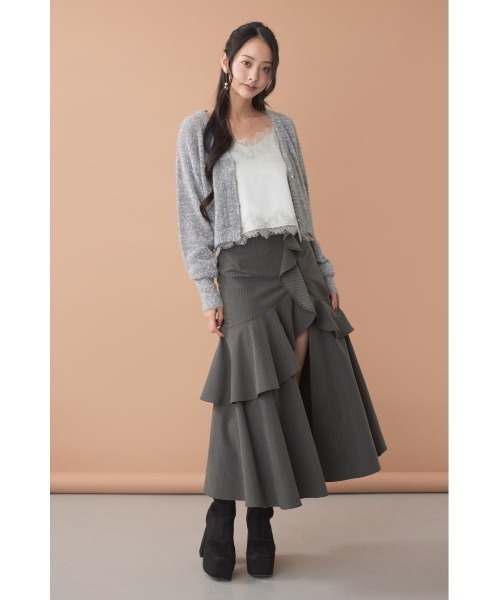 rienda(リエンダ)の「ミニフラッフィーニットカーディガン 秋服(カーディガン/ボレロ・レディース・ホワイト/ピンク/ブルー・FREE)」の15枚目の写真