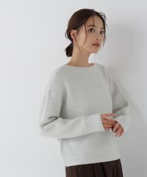 ラメミックスボクシーニット