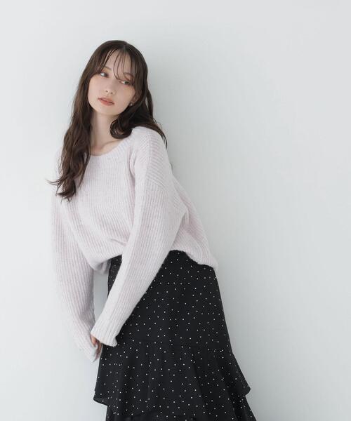 NATURAL BEAUTY BASIC（ナチュラルビューティーベーシック）の「ラメミックスボクシーニット（ニット/セーター・レディース・オフホワイト/ベージュ/ラベンダー・FREE）」の20枚目の写真