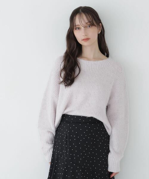 NATURAL BEAUTY BASIC（ナチュラルビューティーベーシック）の「ラメミックスボクシーニット（ニット/セーター・レディース・オフホワイト/ベージュ/ラベンダー・FREE）」の10枚目の写真