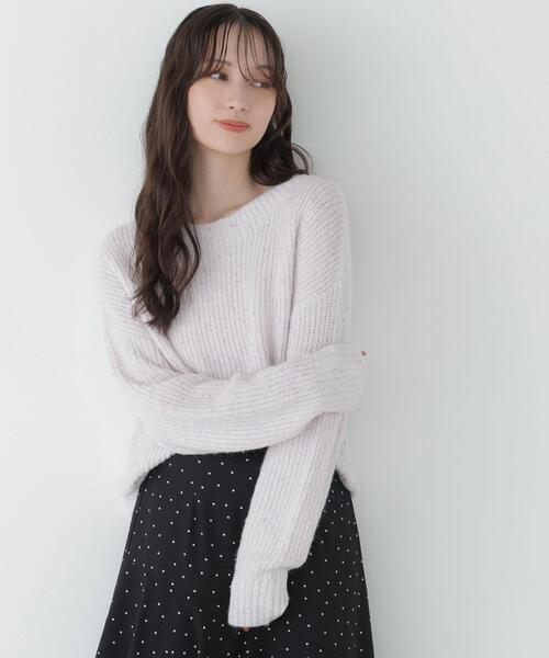 NATURAL BEAUTY BASIC（ナチュラルビューティーベーシック）の「ラメミックスボクシーニット（ニット/セーター・レディース・オフホワイト/ベージュ/ラベンダー・FREE）」の12枚目の写真