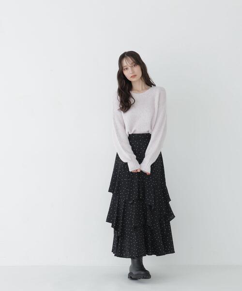 NATURAL BEAUTY BASIC（ナチュラルビューティーベーシック）の「ラメミックスボクシーニット（ニット/セーター・レディース・オフホワイト/ベージュ/ラベンダー・FREE）」の13枚目の写真