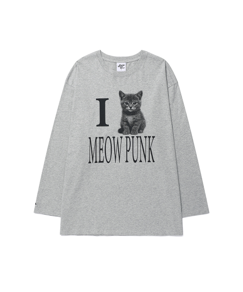 Cavish(カビシ)の「I LOVE MEOW PUNK LS TEE GREY(CV2GFFT559A)(Tシャツ/カットソー・レディース・チャコールグレー・MEDIUM/SMALL)」の4枚目の写真