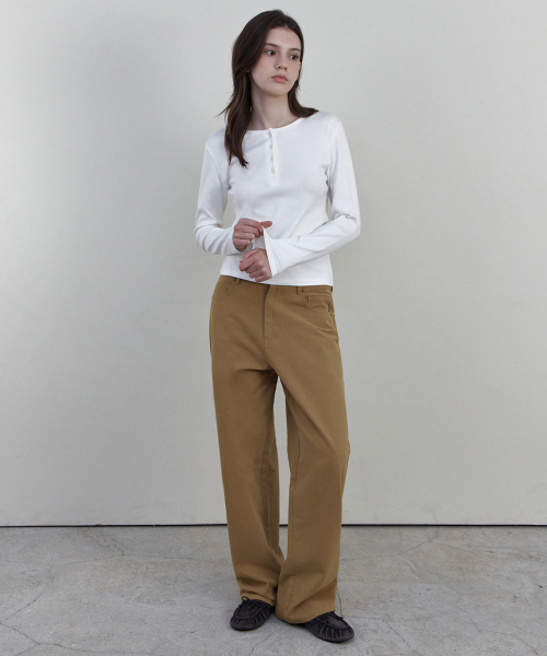 WEDNESDAYOASISFORWOMEN(ウェンズデー オアシス フォー ウーマン)の「HEYS ヘンリーネックTシャツ_IVORY(WB6TP51)(Tシャツ/カットソー・レディース・アイボリー・FREE)」の3枚目の写真
