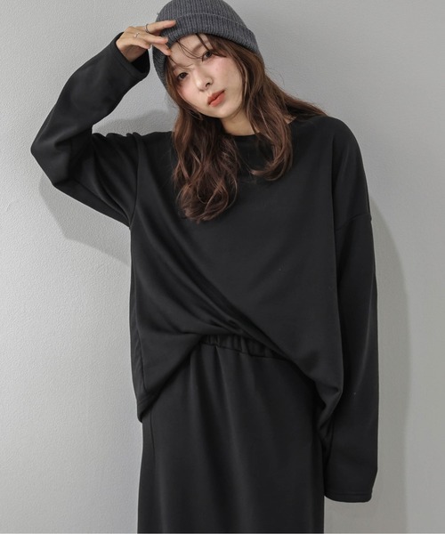 La-gemme(ラジェム)の「トップス×Iラインスカート セットアップ/ふんわり裏起毛/リラクシー(セットアップ・レディース・ダークブラウン/グレー/ブラック/アイボリー・フリー)」の12枚目の写真