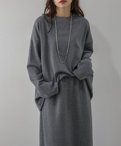 La-gemme(ラジェム)の「トップス×Iラインスカート セットアップ/ふんわり裏起毛/リラクシー(セットアップ・レディース・ダークブラウン/グレー/ブラック/アイボリー・フリー)」の15枚目の写真