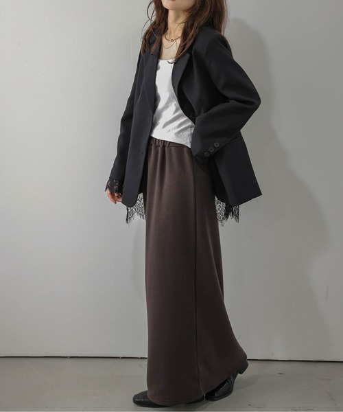 La-gemme(ラジェム)の「トップス×Iラインスカート セットアップ/ふんわり裏起毛/リラクシー(セットアップ・レディース・ダークブラウン/グレー/ブラック/アイボリー・フリー)」の17枚目の写真