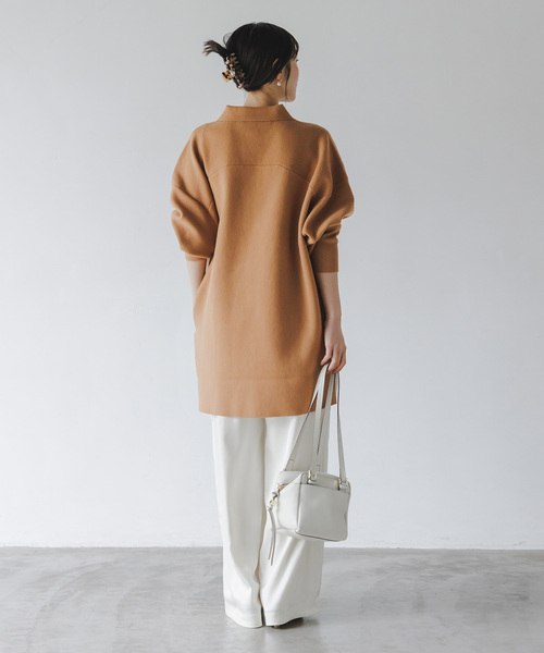 venit(ヴェニット)の「Venit/ヴェニット DOUBLE FACE KNIT(ニット/セーター・レディース・ホワイト/ボルドー/キャメル・38)」の9枚目の写真