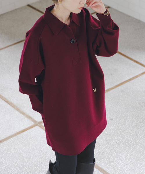 venit(ヴェニット)の「Venit/ヴェニット DOUBLE FACE KNIT(ニット/セーター・レディース・ホワイト/ボルドー/キャメル・38)」の10枚目の写真