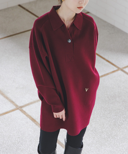 venit(ヴェニット)の「Venit/ヴェニット DOUBLE FACE KNIT(ニット/セーター・レディース・ホワイト/ボルドー/キャメル・38)」の11枚目の写真