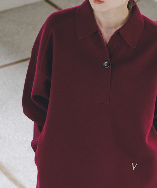 venit(ヴェニット)の「Venit/ヴェニット DOUBLE FACE KNIT(ニット/セーター・レディース・ホワイト/ボルドー/キャメル・38)」の12枚目の写真