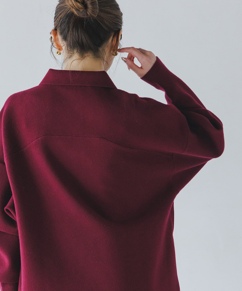 venit(ヴェニット)の「Venit/ヴェニット DOUBLE FACE KNIT(ニット/セーター・レディース・ホワイト/ボルドー/キャメル・38)」の13枚目の写真
