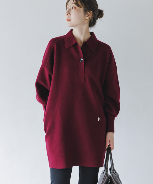 venit(ヴェニット)の「Venit/ヴェニット DOUBLE FACE KNIT(ニット/セーター・レディース・ホワイト/ボルドー/キャメル・38)」の16枚目の写真