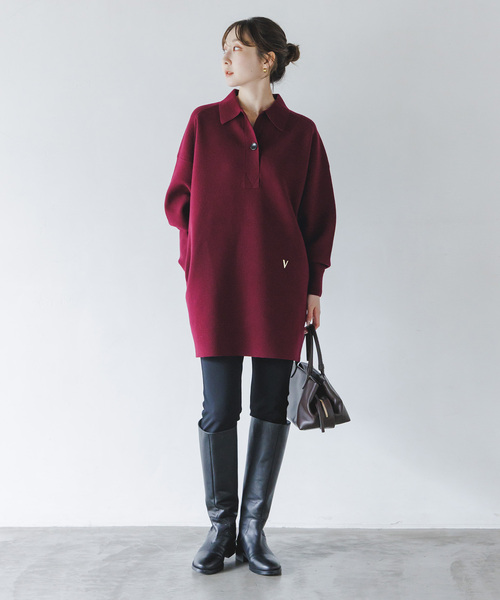 venit(ヴェニット)の「Venit/ヴェニット DOUBLE FACE KNIT(ニット/セーター・レディース・ホワイト/ボルドー/キャメル・38)」の19枚目の写真