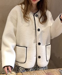 ムートン風ボアショートコート