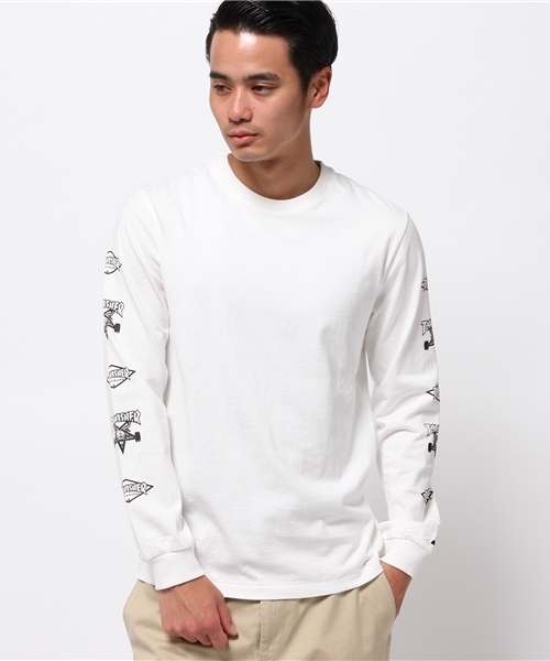 STARTER BLACK LABEL(スターターブラックレーベル)の「STARTER BLACK LABEL × THRASHER コラボ 長袖 Tシャツ(Tシャツ/カットソー・メンズ・ホワイト/ブラック・M)」の2枚目の写真