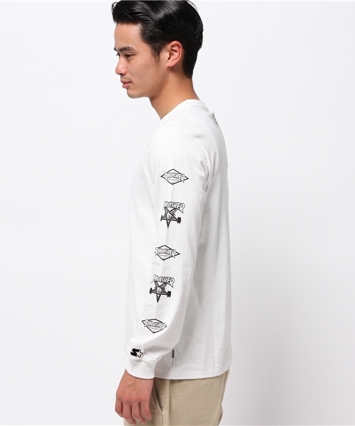 STARTER BLACK LABEL(スターターブラックレーベル)の「STARTER BLACK LABEL × THRASHER コラボ 長袖 Tシャツ(Tシャツ/カットソー・メンズ・ホワイト/ブラック・M)」の3枚目の写真