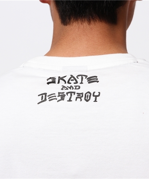 STARTER BLACK LABEL(スターターブラックレーベル)の「STARTER BLACK LABEL × THRASHER コラボ 長袖 Tシャツ(Tシャツ/カットソー・メンズ・ホワイト/ブラック・M)」の9枚目の写真